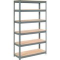 Global Equipment Extra Heavy Duty Shelving 48"W x 12"D x 84"H With 6 Shelves, Wood Deck, Gry 717328